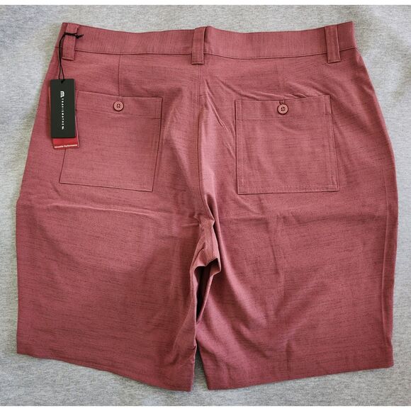 Travis Mathew Travel Year Shorts Men 34 RoanRouge Golf Stretch Performance NWT - Picture 2 of 16